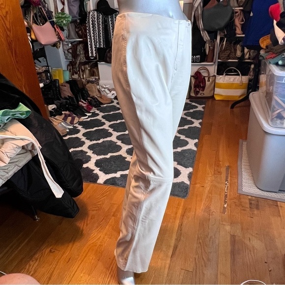 Stunning Vintage 90’s TOMMY HILFIGER Cream Soft Leather Slacks - Picture 5 of 8
